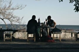 When Lightning Flashes Over the Sea